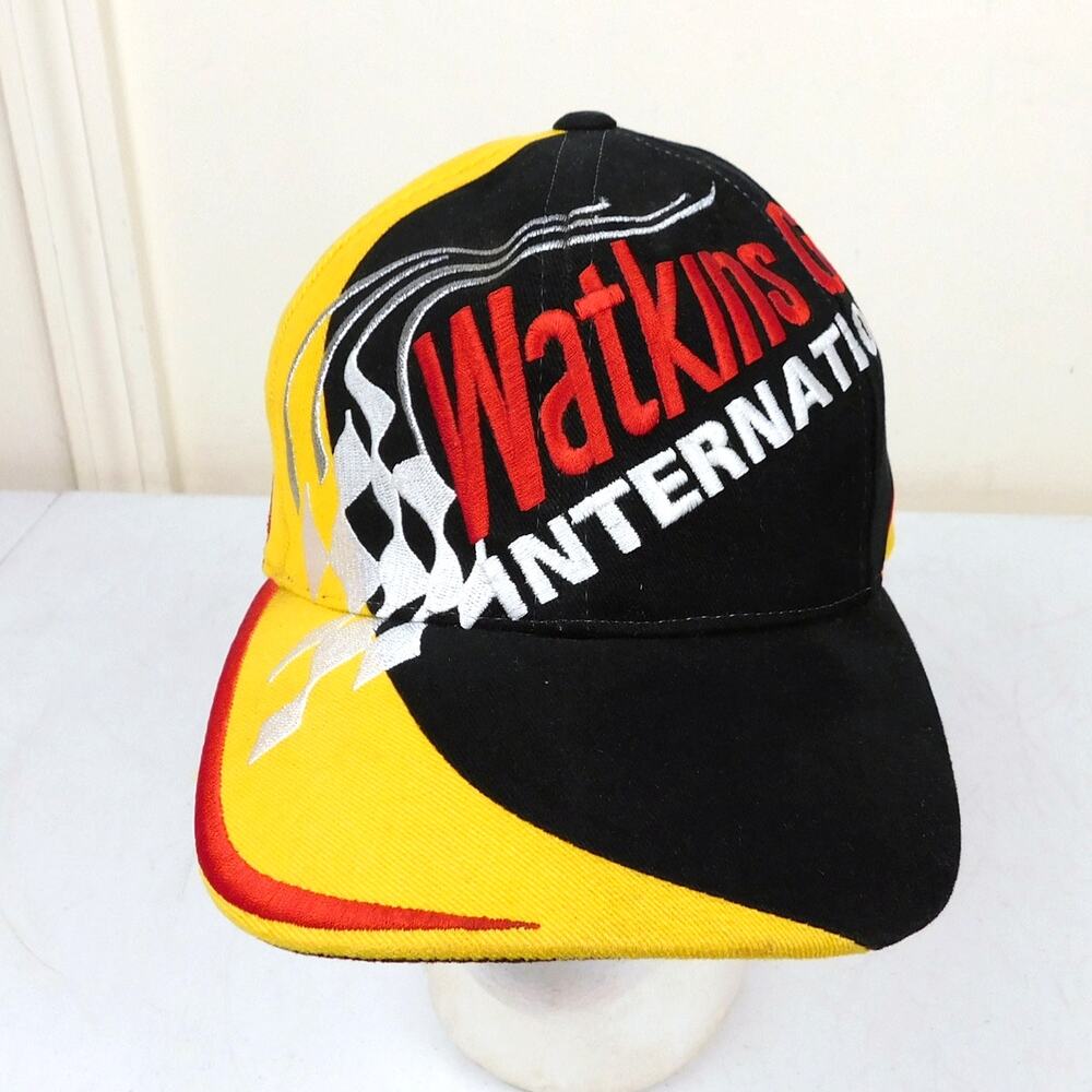Vintage Watkins Glen Speedway Hat Adjustable American Needle NWOT Yellow Red